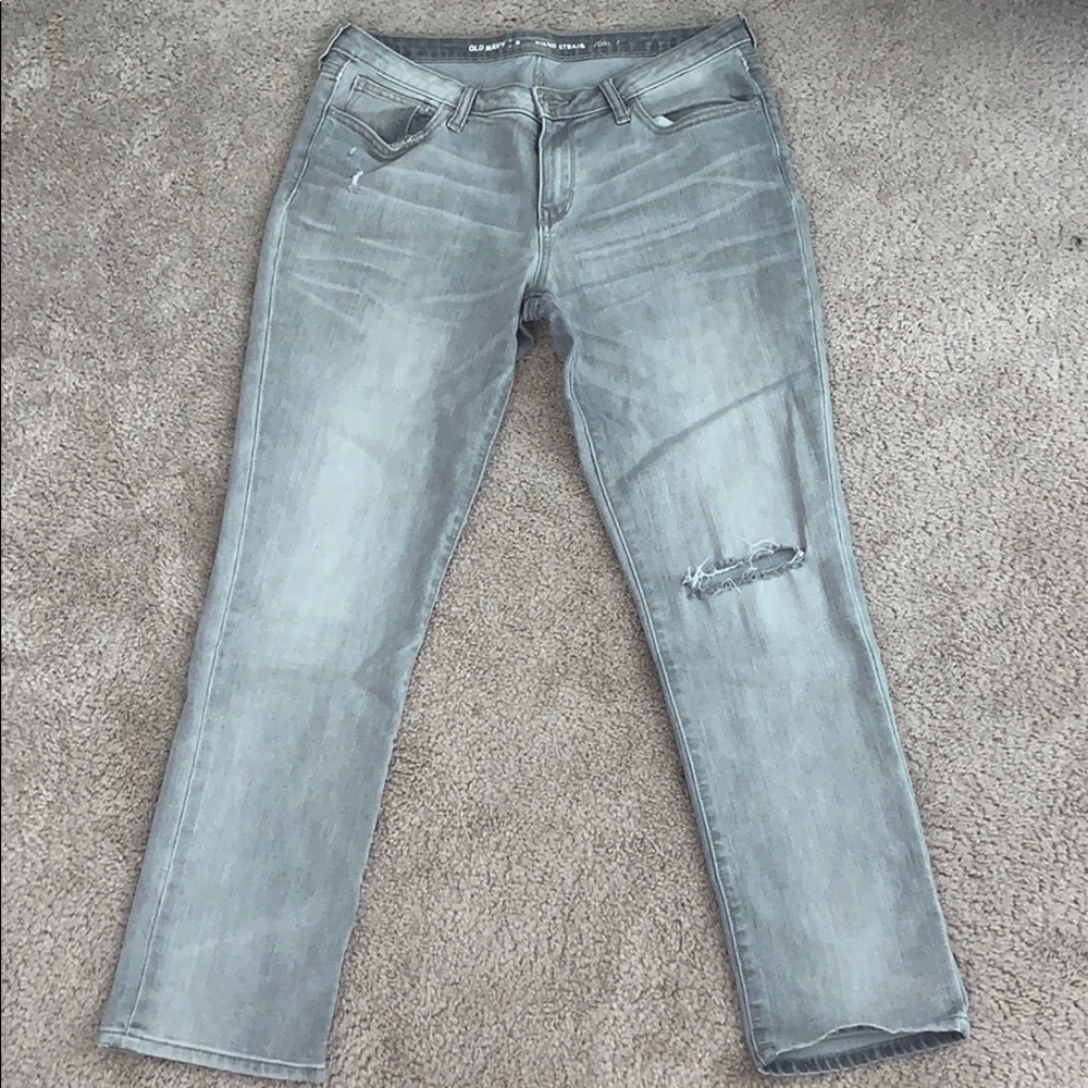 Grey boyfriend jeans
